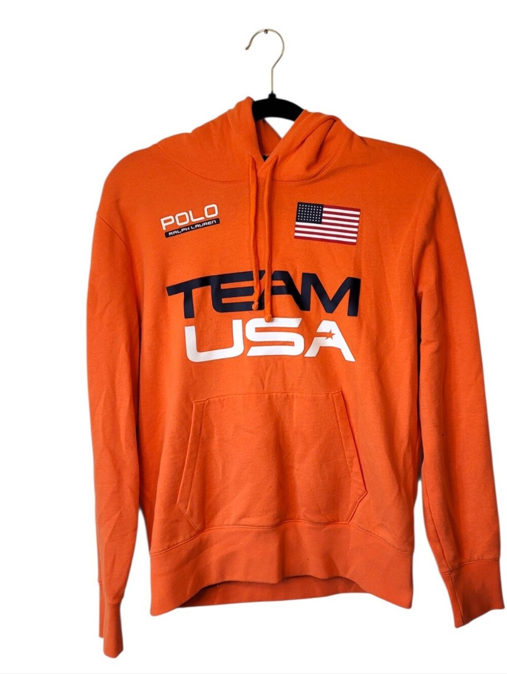 Polo by Ralph Lauren 2016 Orange TEAM USA Pullover Hoodie Size M